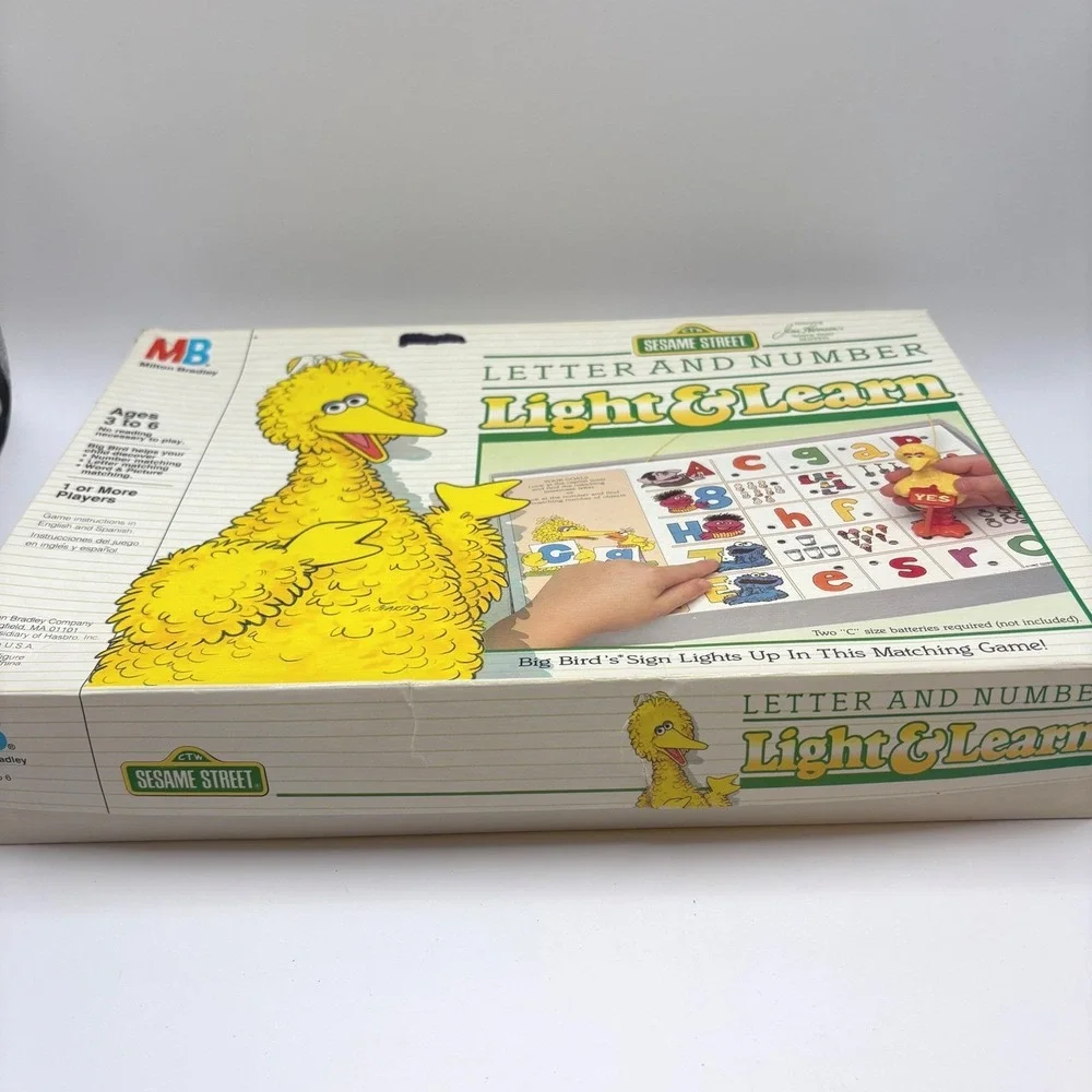 Vtg‎ 1986 Milton Bradley Sesame Street Light & Learn Big Bird Game 4734 Tested